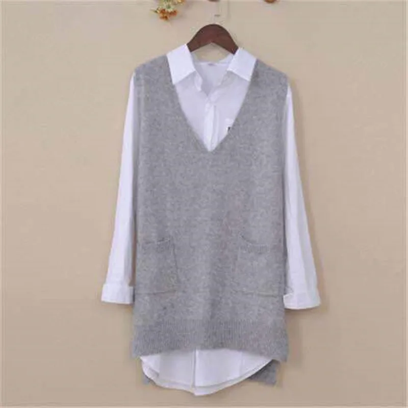 Vest Sweater Women Loose Spring Autumn Summer  New Outer Wear All-match Waistcoat Female Knitted Sweater Sleeveless Jacke