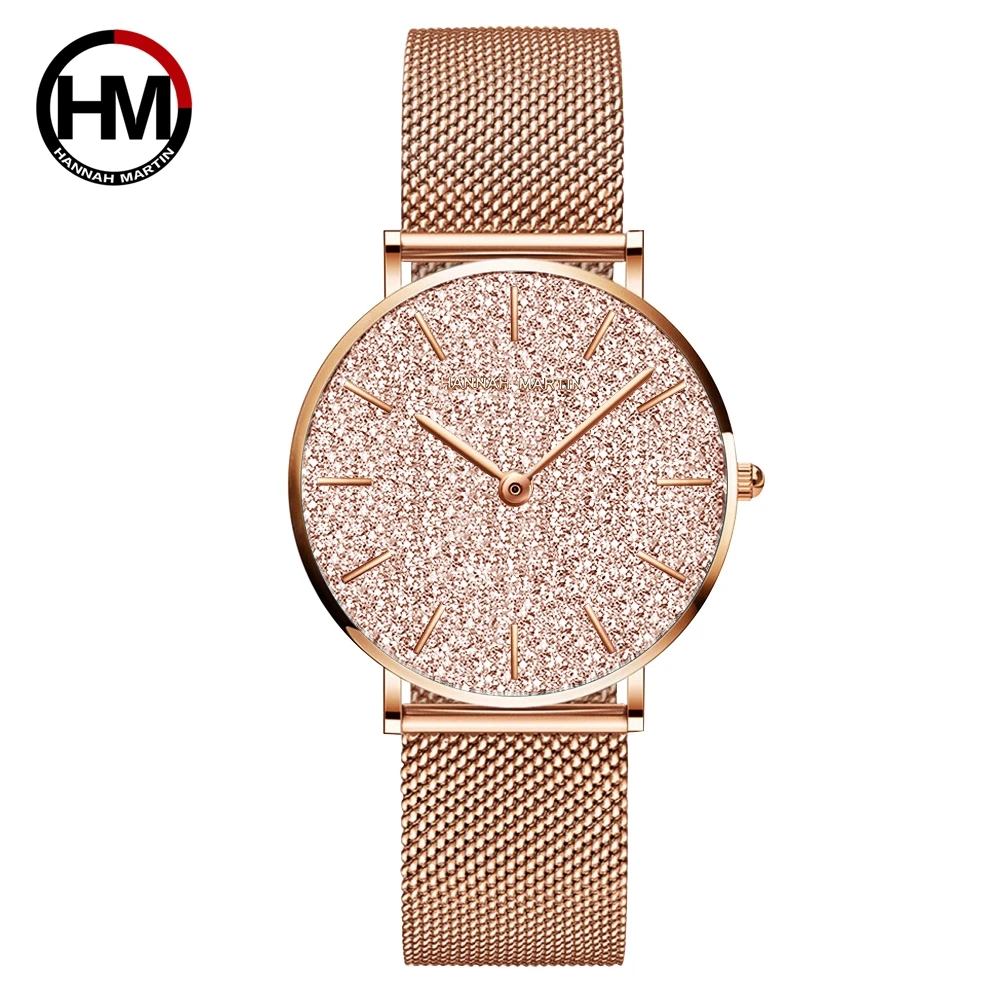 Vrouwen Horloges Nieuwe Flash Sterren Roestvrij Staal Rose Gold Mesh Unieke Eenvoudige Casual Quartz Waterdichte Horloges Klok Hot Koop