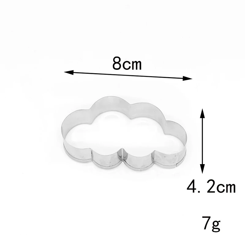 Cloud Shape Cookie Cutter Stainless Steel Biscuit Knife Baking Fruit Kitchen Mold Embossing Printing 