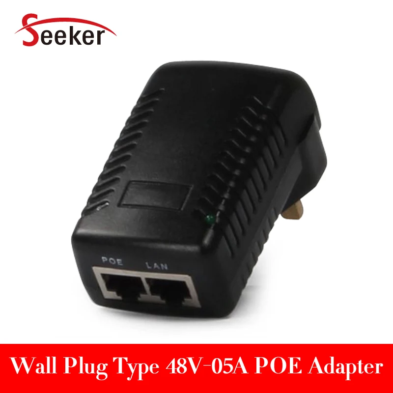 

DHL Free Shipping 100pcs/lot PoE Adapter 48V0.5A PoE Injector Ethernet Power Switch 24W for CCTV Security IP cameras System