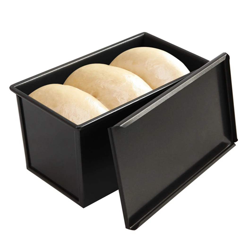 

2020 New Useful 450g Carbon Steel Bread Loaf Pan With Cover Bread Toast Mold Lid Heavy Duty Professional Bread maker Pan