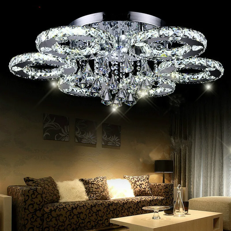 

Creative led ceiling lights modern minimalist bedroom lamp crystal ighting LED stainless steel wire cut Luxury