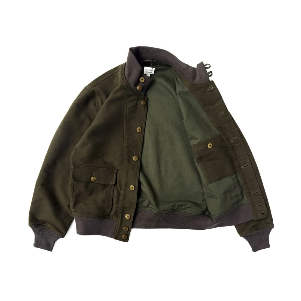 MA-1 Aviator Jacket for Men Short Pure Cotton Single-breasted Commander Military Style Coat Male Vintage Clothes