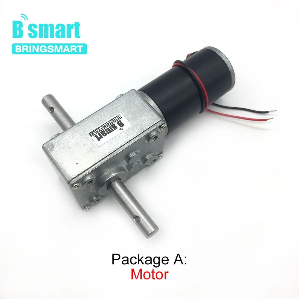 Bringsmart Double Shaft 33MM Length 5840-31zy DC 12V 24V Worm Gear Motor Self Lock 12-470RPM Reducer Gearbox Customized Motor