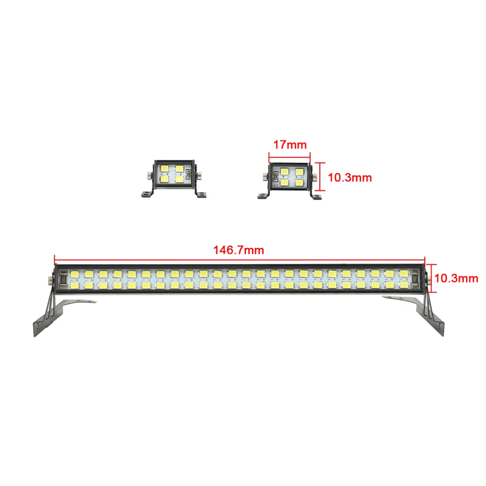 RC na dach samochodowy lampa listwa świetlna LED z modułem sterującym CH3 dla 1:10 gąsienica RC Axial SCX10 90046 dla Jeep Wrangler JK Rubicon Body