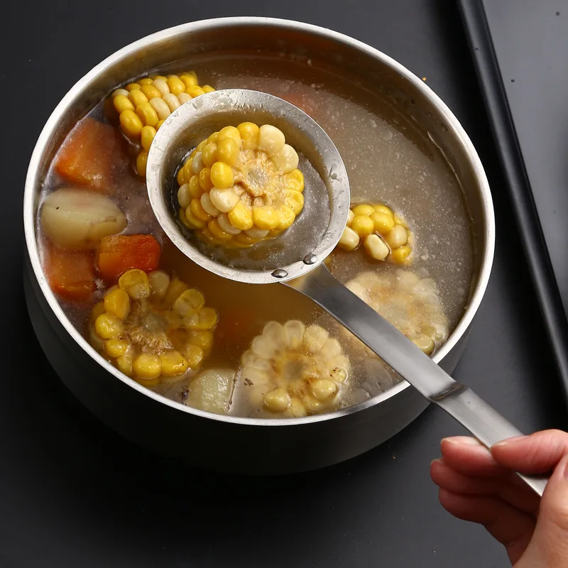 

Нержавеющая сталь 304, шлифовальная ложка для супа, дуршлаг, горячий горшок, сито, совок, скиммер, сито для домашней кулинарии, кухонные аксессуары