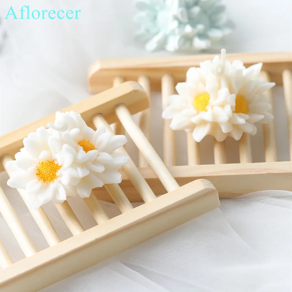 Flower Soap Mold Three Chrysanthemum Silicone Mould Sunflower Handmade Flower Baking Chocolate Aroma Gypsum Candle Mould