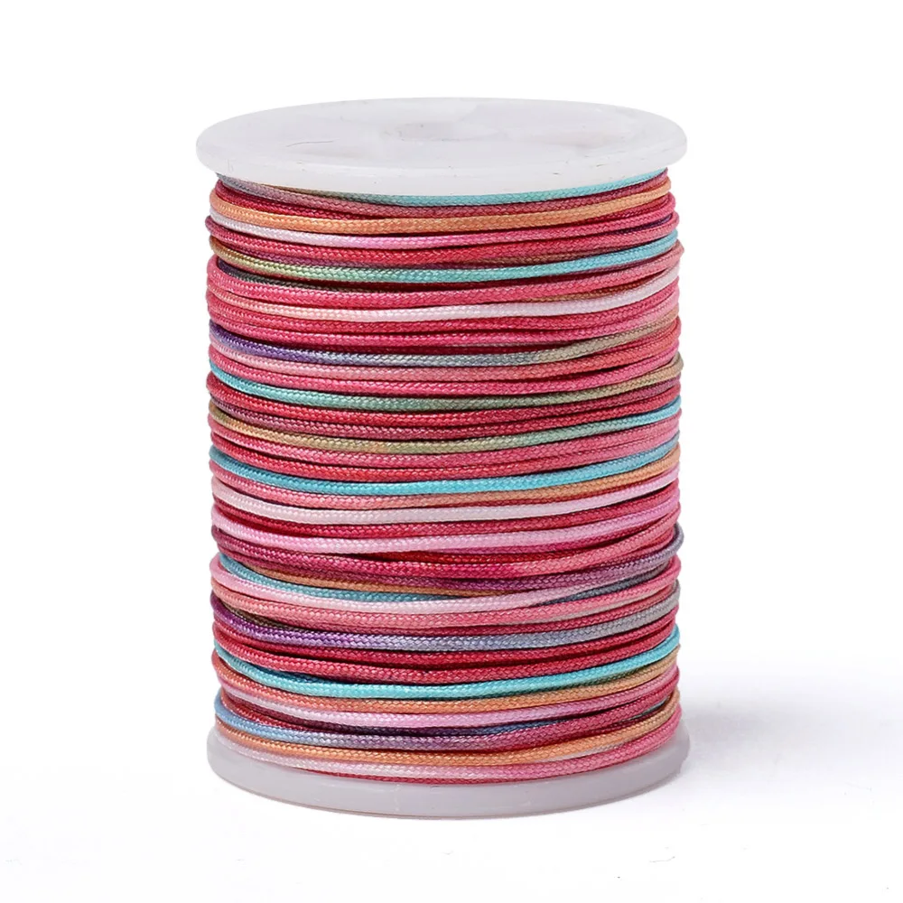 10 Roll Dyed Polyester Braided Cords 0.3mm 0.6mm 0.7mm 1mm Colorful Thread for Jewelry Making DIY Bracelet Necklace Accessories