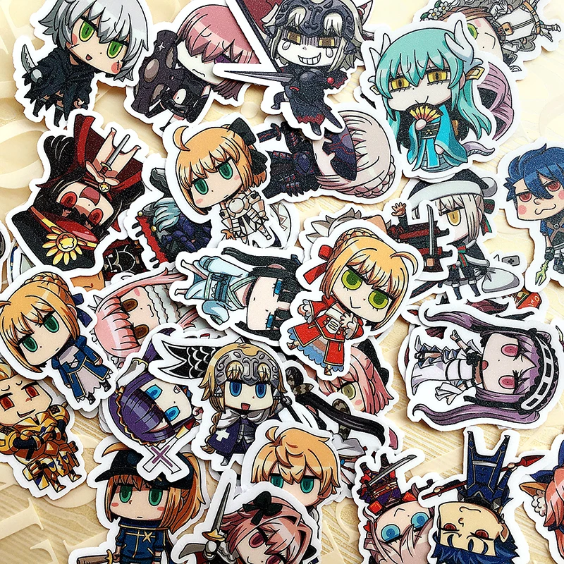 Original Fate FGO 43Pic Mobile Phone Cute Paste Animation Saber Archer Alter Souji Game Sticker Gifts For Children And Students