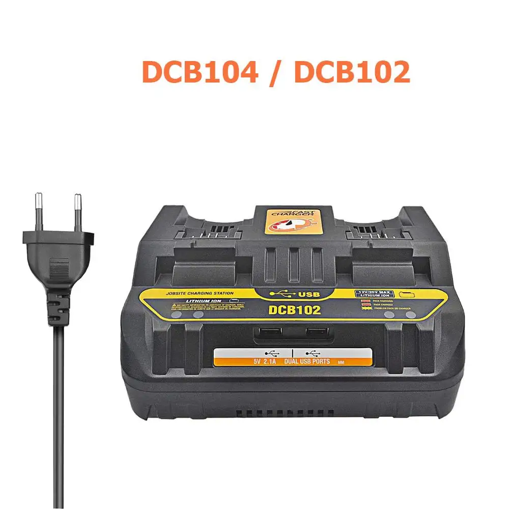 

2slot/ 4slot Li-Ion Battery Charger DCB104 DCB102 DCB118 DCB1418 For Dewalt 14.4V 18V 20V Lithium Battery DCB140 DCB183 DCB200