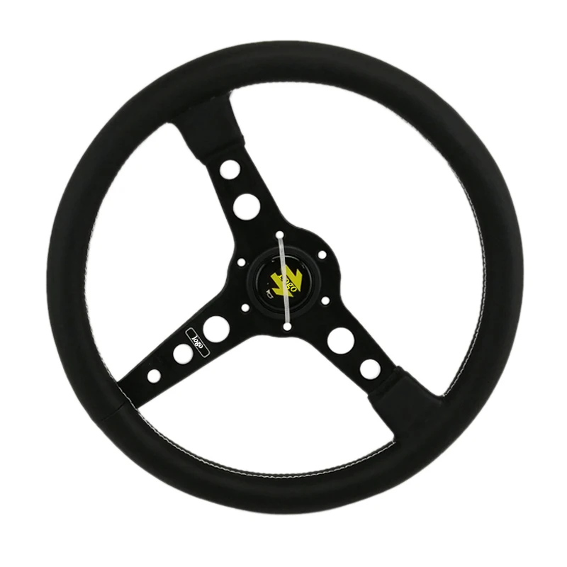 Spceddy MCX 14inch Car Modified Racing Flat Steering Wheel Prototipo High Quality Leather Steering Wheel Sport With logo