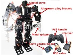 リモート制御制御の19度LED照明付きダンスロボットbipedウォーキングロボットps2ハンドル19個デジタルサーボDIY用