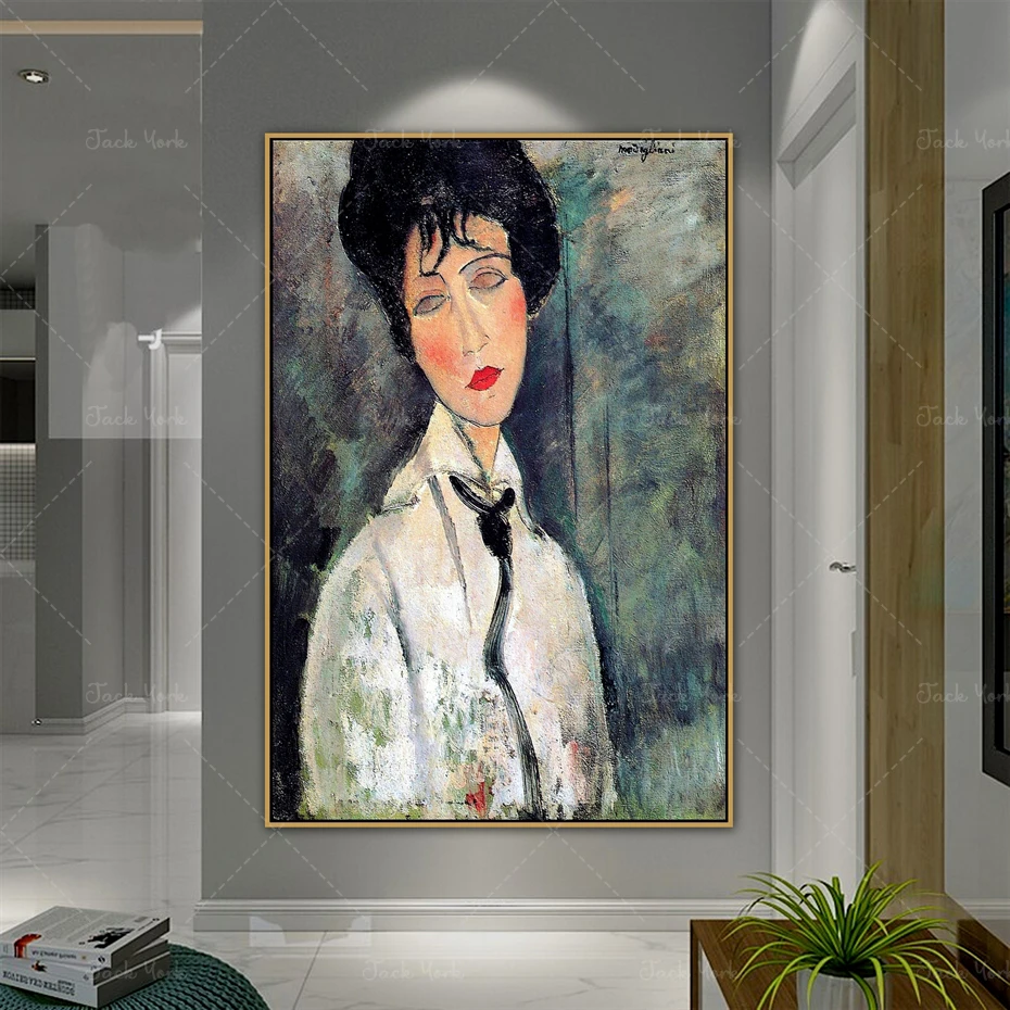 Amedeo Modigliani Old Famous Master Artist New Lit Loves Women Canvas Painting Poster Print for Room Wall Decor Wall Art