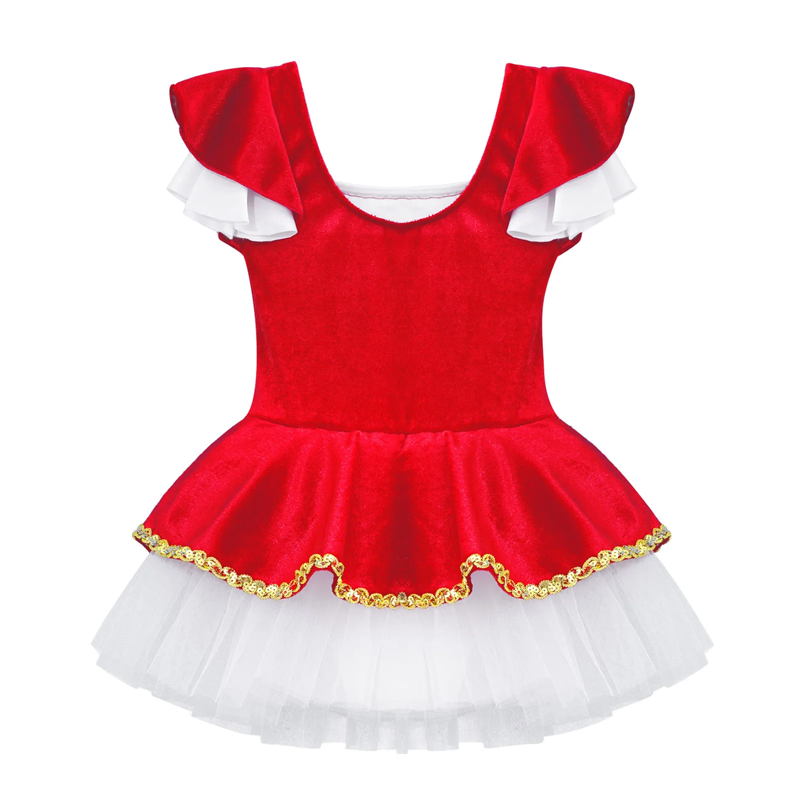 Crianças meninas papai noel natal ballet tutu dança vestido crianças ginástica collant princesa circo fada baile de formatura vestido de festa