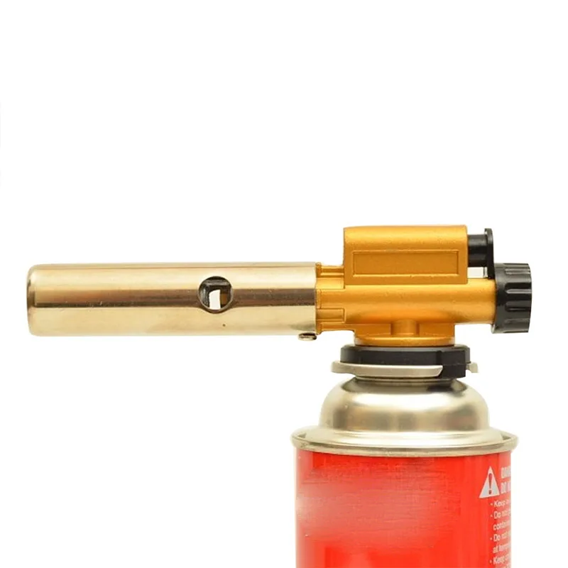 Accensione elettronica in metallo pistola a fiamma in rame bruciatori a Gas butano Maker torcia accendino per campeggio all'aperto Picnic cottura saldatura