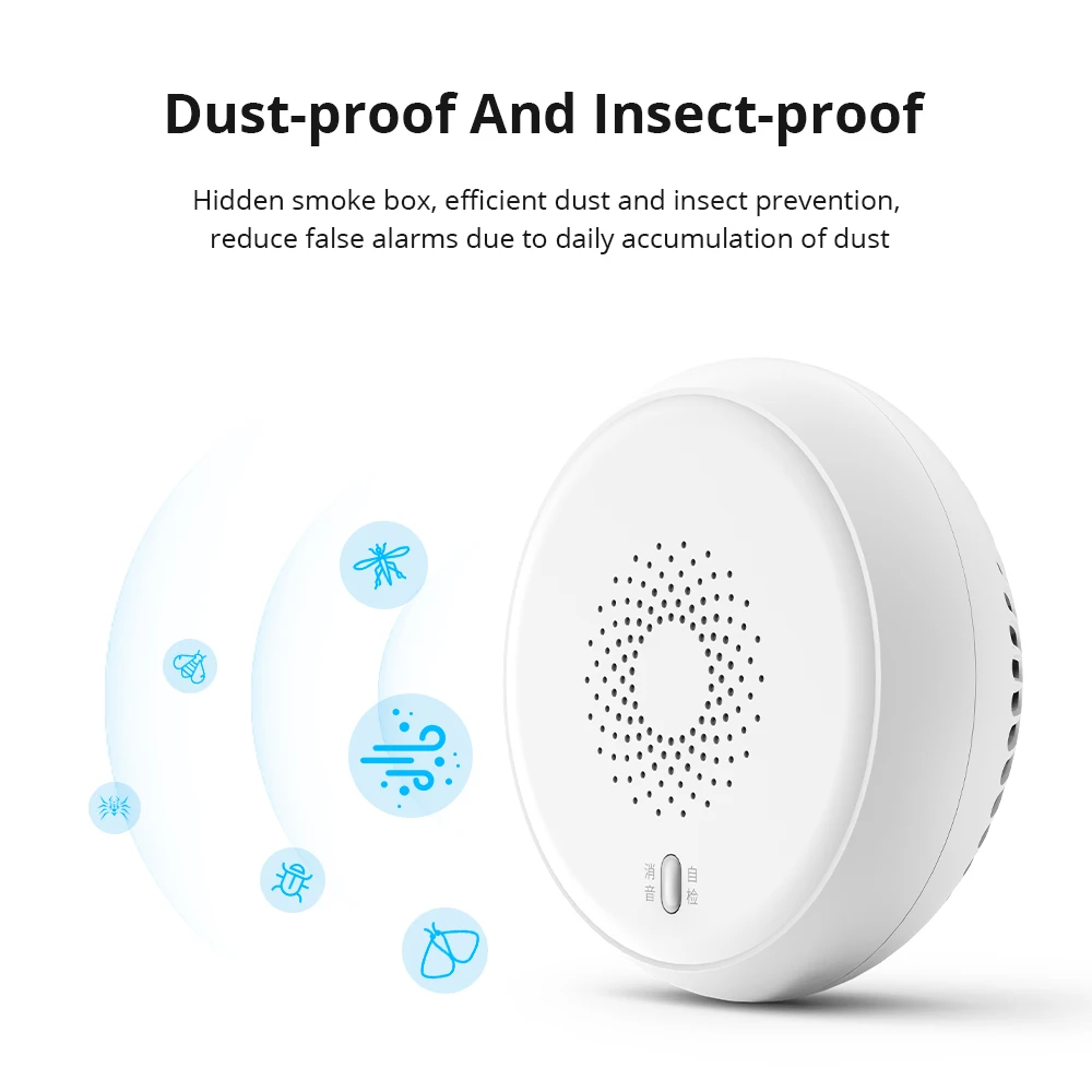 Zemismart Tuya Zigbee Smart Smoke Sensor Fire Smoke Detector Security Alarm System Linkage Smart Home Device Battery Powered