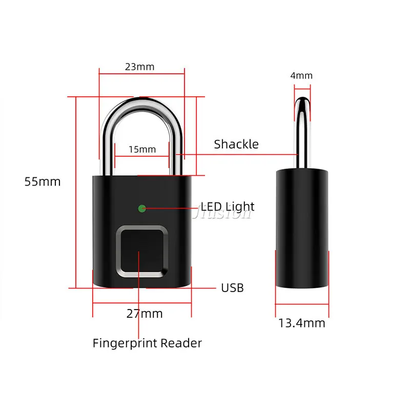 Imagem -05 - Fechadura da Impressão Digital Fechaduras de Porta Inteligente Liga Zinco Biométrico Digital Keyless Cadeado Eletrônico Cerradura Inteligente Casa Bagagem