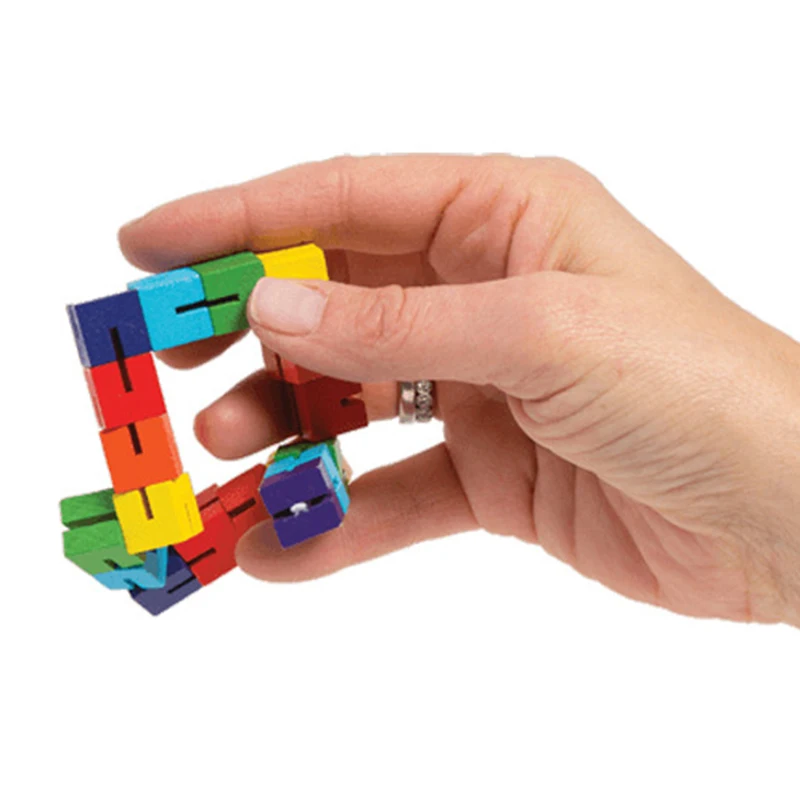 Wooden Twisty Blocks Toy Color Sensory  Wooden Stress Relieve Toy for Kids Adult NSV Various Change Sensory Interesting  Kids
