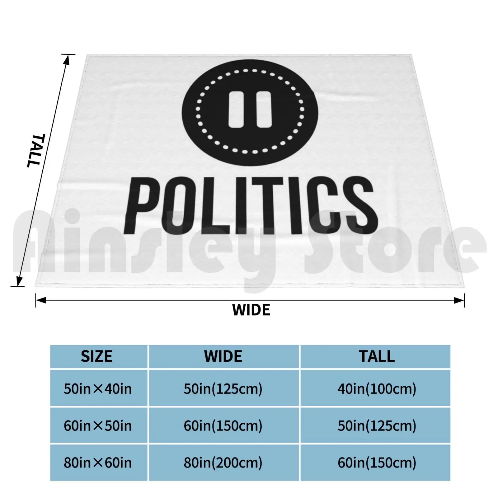 Pause Politics For November. On September 7th , 8 Blanket Fashion Custom Pause Politics Stop Politics