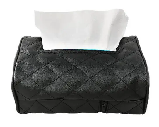 Car Tissue Box PU Leather Sun Visor Tissue Boxes Napkin Holder Auto Interior Accessories Fit For BMW Toyota Honda Mazda