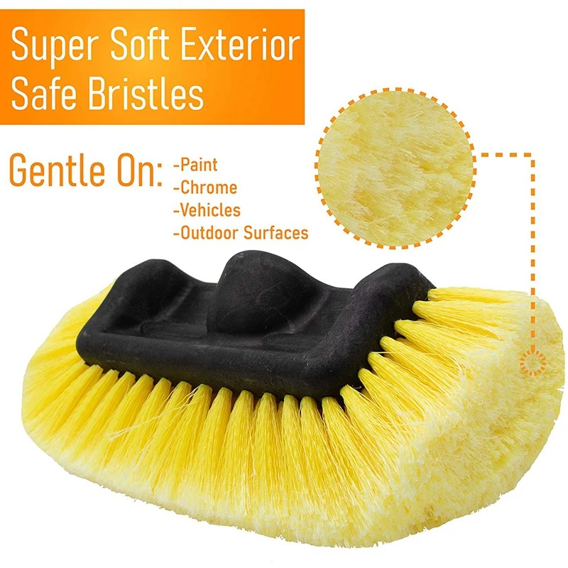 Car Wash Brush Head for Detailing Washing Vehicles, Boats, RVs, ATVs, or Off-Road Autos, Super Soft Bristles for Scratch Resista