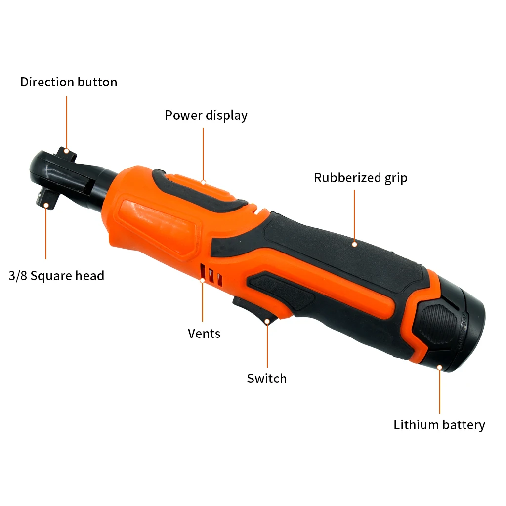 COOFIX 12V 3/8 Ratchet Wrench 45NM Cordless Electric Torque Wrench to Removal Screw Nut Car Repair Tool Angle Drill Screwdriver