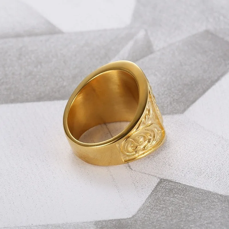 Vintage Masonic Ring Men Personality Charm Eye of Power Gold Silver Colored Ring Party Casual Accessories Wholesale Gifts