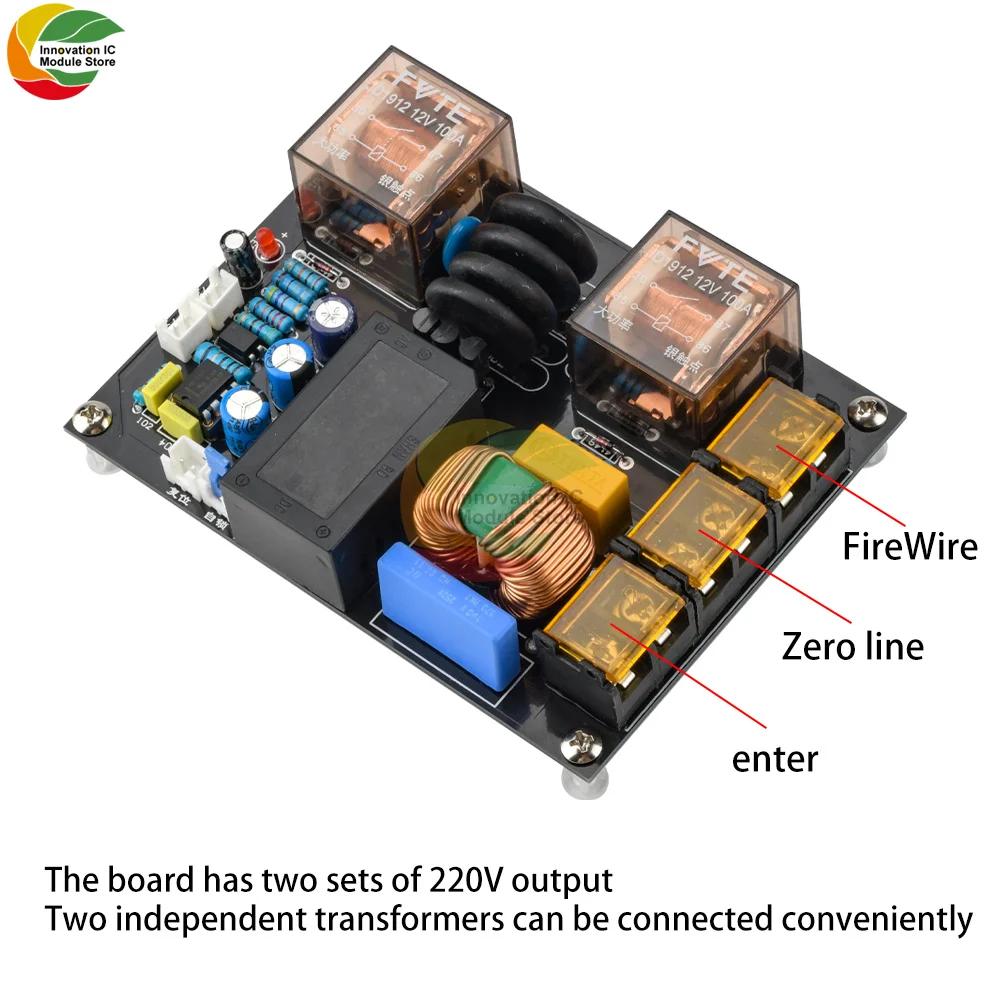 Power amplifier EMI power filter and soft start integrated board Finished board