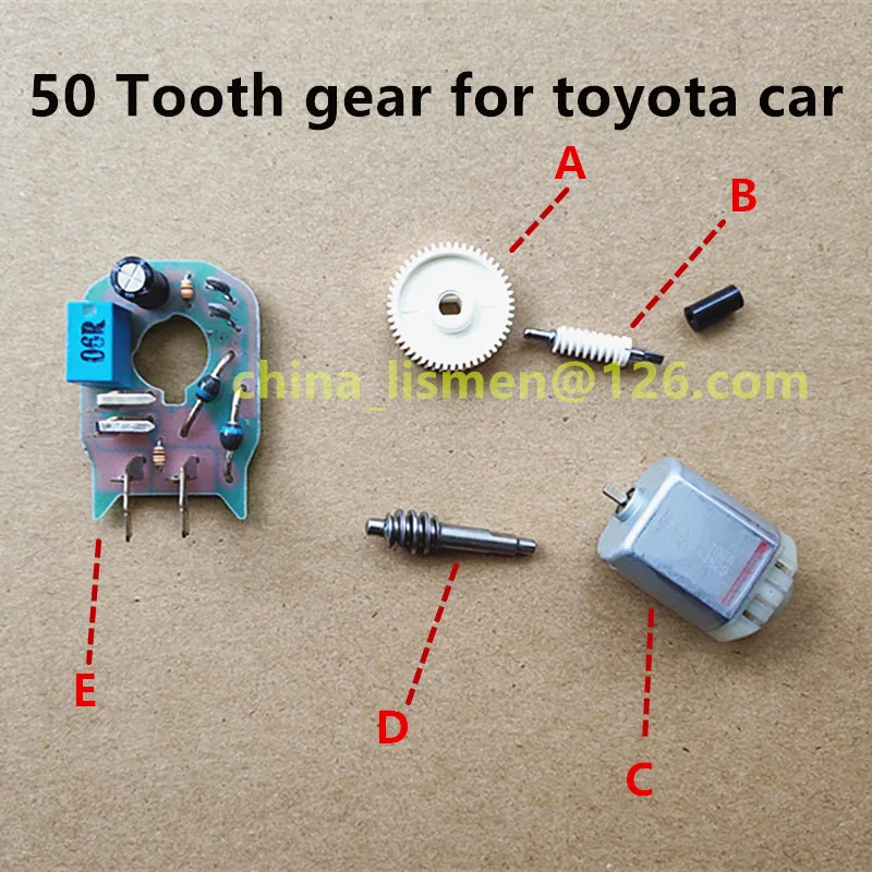 

50 teeth motor Rearview mirror plastic gear for Toyota Camry Sienna Carola Highlander Prius RAV4 Land Cruiser car