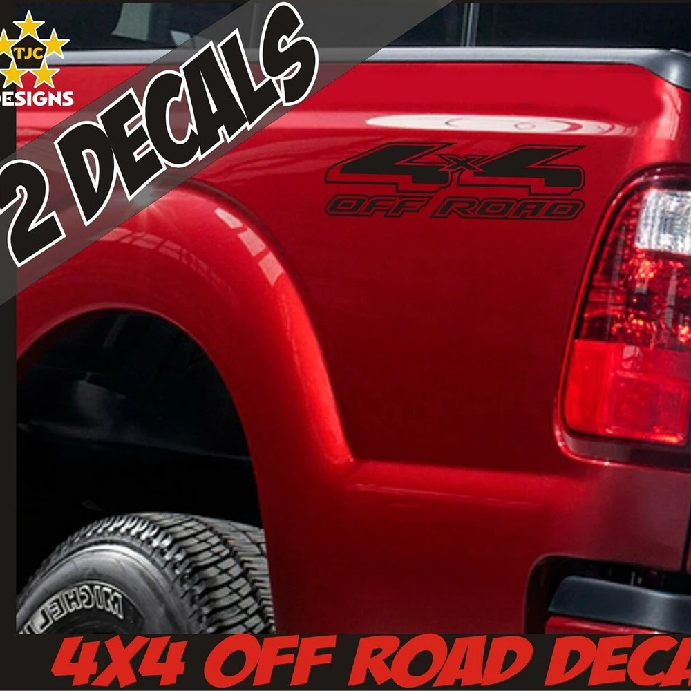 2Pcs 4x4 Off Road Truck Bed Car Decal Sticker Set for Ford F-150 Super Duty F-250 Ranger Vinyl Decor