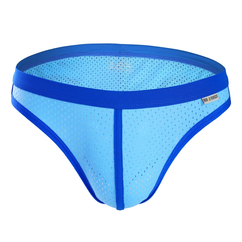 Brave Person Sexy Underwear Mens Briefs Breathable Mesh Bikini Briefs Underpants Men Low-waist Panties 6 Colors Briefs for Man