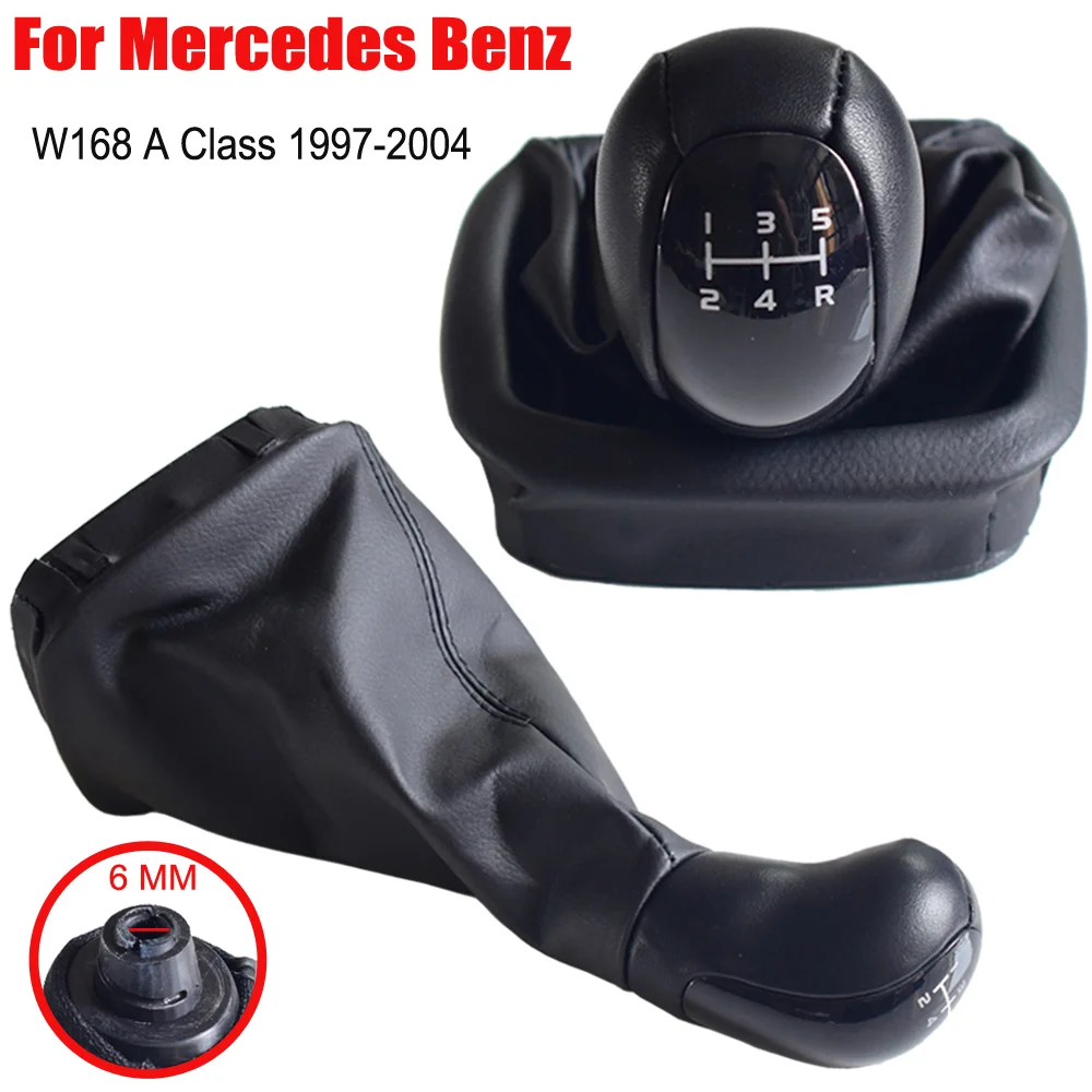 Manual 5 Speed Car Gear Shift Knob Shifter Lever Gaiter Boot Cover For Mercedes-Benz A Class W168 1997-2004 Car Accessories