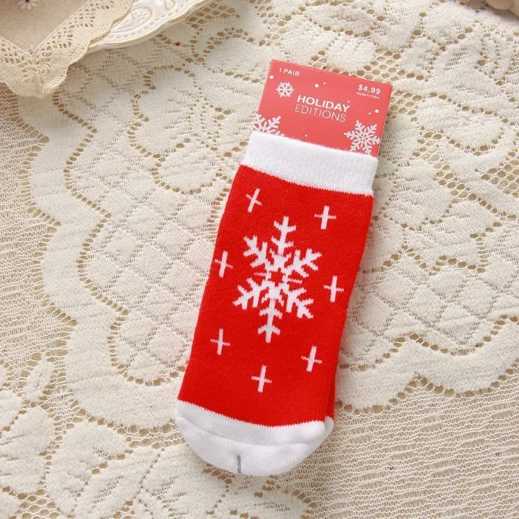 2020 Xmas Kids Socks Snowman Printed Boys Girls Socks Cotton Floor Thick Feetwear Christmas Sock Anti Slip Children Socks