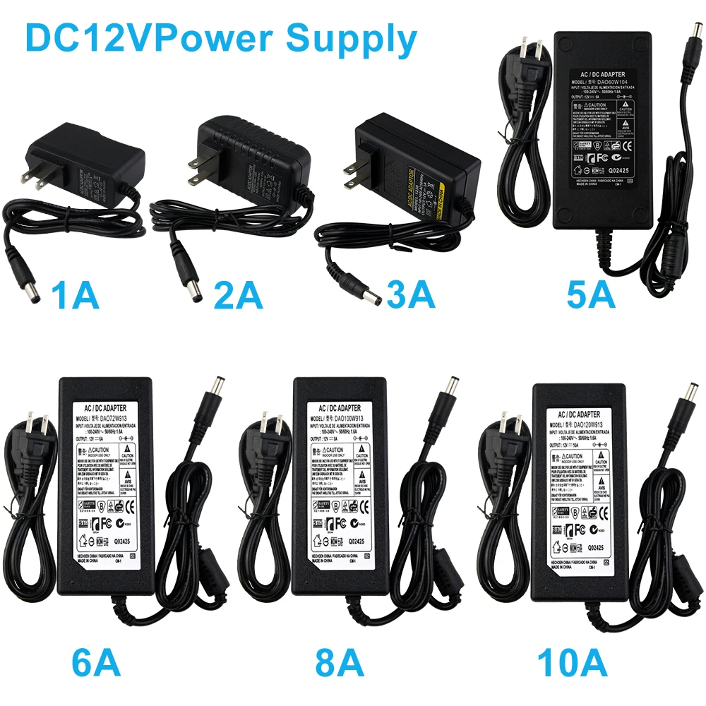 DC12V Switch Power Supply Adapter LED Driver Lighting Transformer For Strips Light 12W-120W AC110V 220V to DC12V Converter