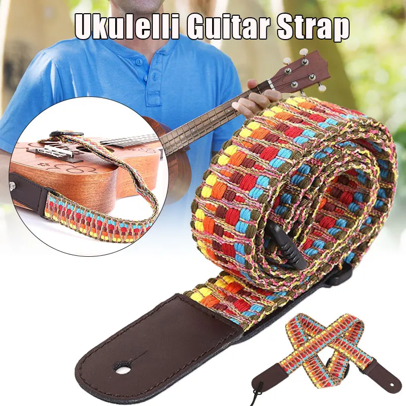 136cm Guitar Strap Multi-Color Vintage Woven Strap with Adjsutable Buckle For Bass Electric & Acoustic Guitars