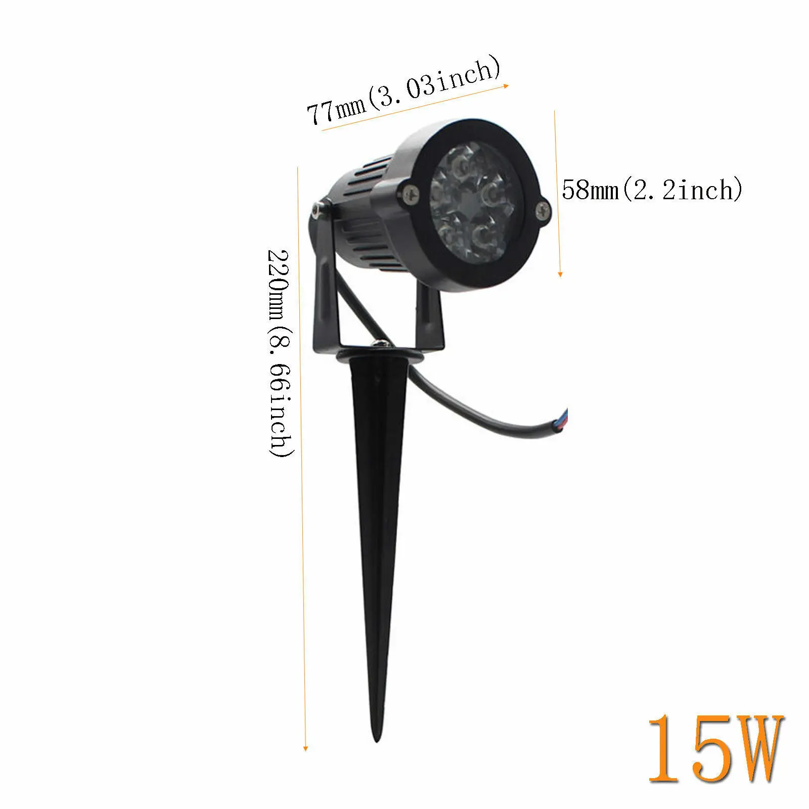 Lâmpadas LED para jardim ao ar livre, luz de paisagem, lâmpada impermeável Spike, IP65 Spotlight, DC 12V, 9W, 12W