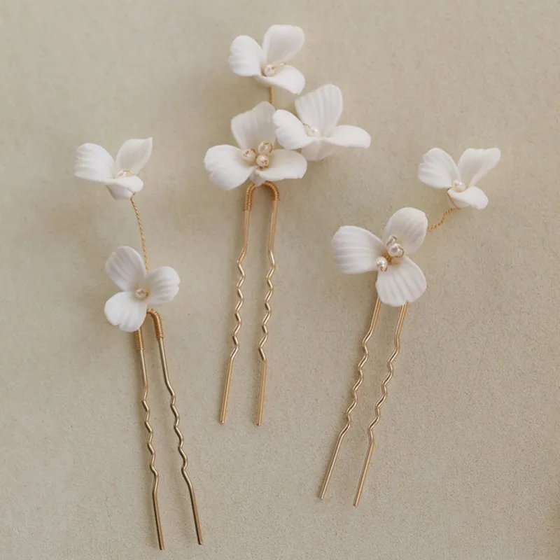 Épingles à cheveux pour patients, pièce de fleur, perles de document en or et argent, bijoux de mariage, épingle de corps faite à la main pour femmes