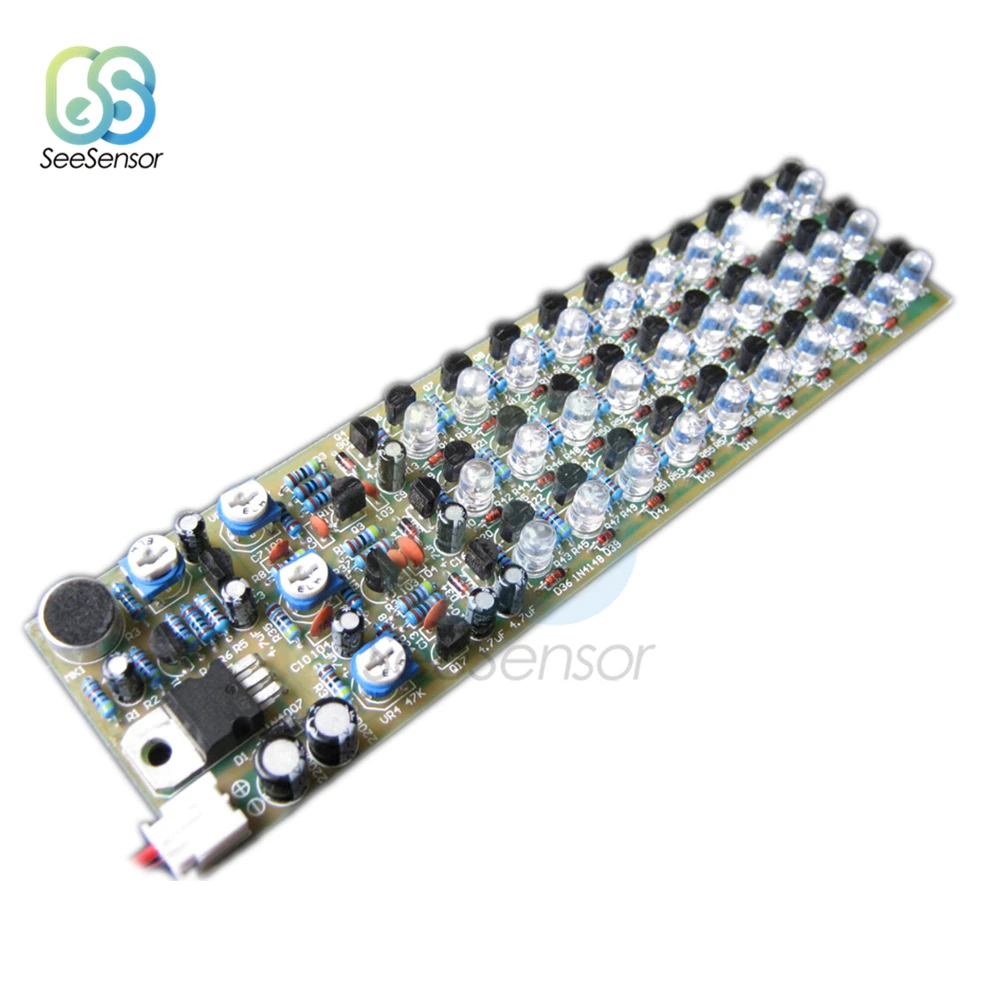 RGB Voice Control Level Indicator Sound Level Indicator Module Electronic Production Kit 3 Sections 10 Point LED Red Blue Green