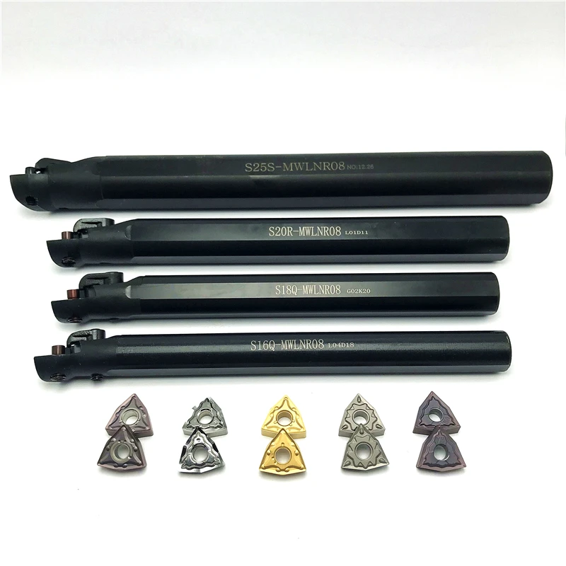 + 10 Stuks WNMG080408 Carbide Insert Externe Draaigereedschap Voor Interne Turning Tool Holder S16Q S20R S25S MWLNR08 Draaien Insert