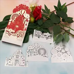 Zamek ślub umiera cięcia metalu szablony dla DIY Scrapbooking papier do albumów karty ozdobne rękodzieło szablon do wytłaczania cięcia nowy