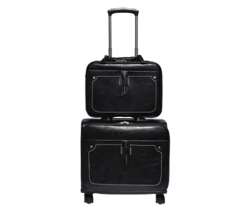 

PU leather luggage Suitcase set Travel suitcase Spinner suitcases Rolling Luggage trolley bags Men Business Travel bag On Wheels