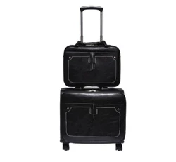 PU leather luggage Suitcase set Travel suitcase Spinner suitcases Rolling Luggage trolley bags Men Business Travel bag On Wheels