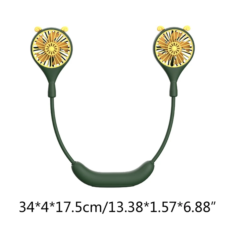 Ventilatore portatile regolabile appeso al collo Mini dispositivo di raffreddamento ad aria USB ricaricabile piccoli strumenti di raffreddamento personali per l'ufficio esterno domestico J6PE