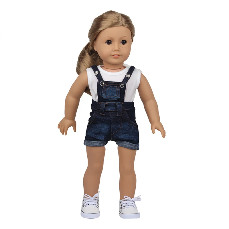 Doll Talk Fashion Doll Clothes Denim Skirt Suit White T-shirt For 43 Cm Baby New Born Dolls Toys For Girl's Gift