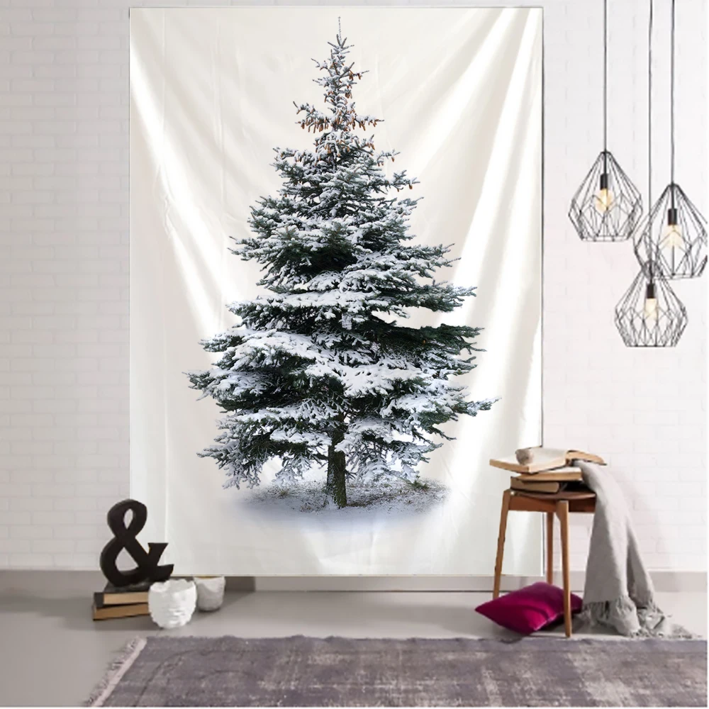 New Year Christmas Tree Tapestry Ornament Wall Hanging Tapestry Carpet Xmas Home Deocr Yoga Pad Bedspread Beach Mat Gift