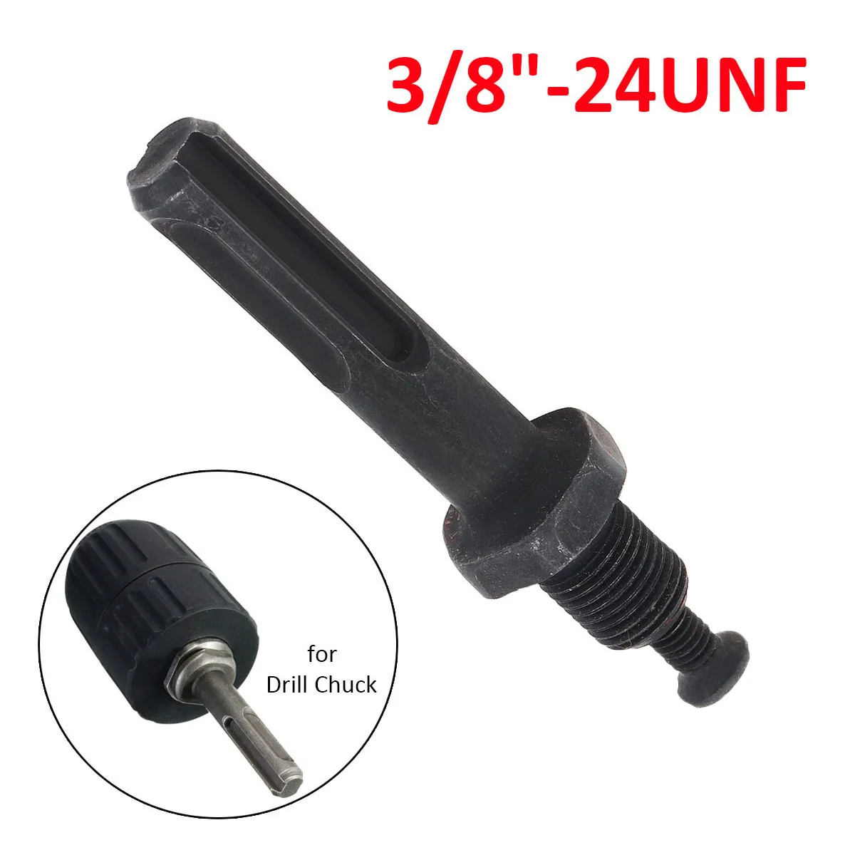 

ChgImposs 3/8-24UNF Electric Hammer Round Handle Connecting Rod Drill Chuck Adapter Extension Tools