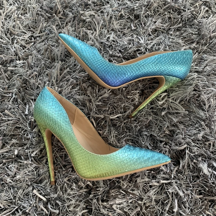 2020 Women Pumps snake printing Super High Heels Sexy Ladies Pointed Toe Stiletto Pumps Slip on Heeled Party Shoes Woman