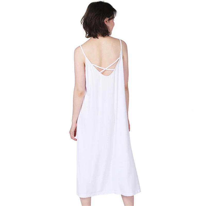 Suspender Skirt Female Summer Fertilizer Size Elastic Cotton Refreshing Breathable Loose White High Quality Nightdress