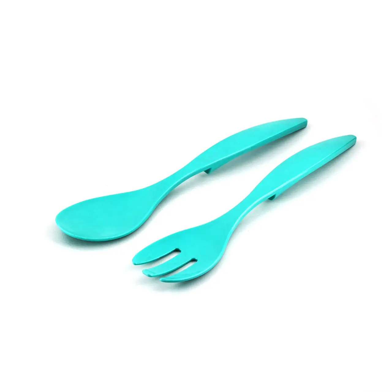 2'Li Turquoise Fork Spoon Set