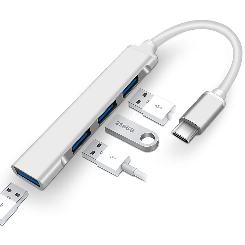 Mini hub usb c 3.0, adaptador tipo c 3.1 multiuso para macbook pro 15, ipad pro, huawei, matebook, laptop